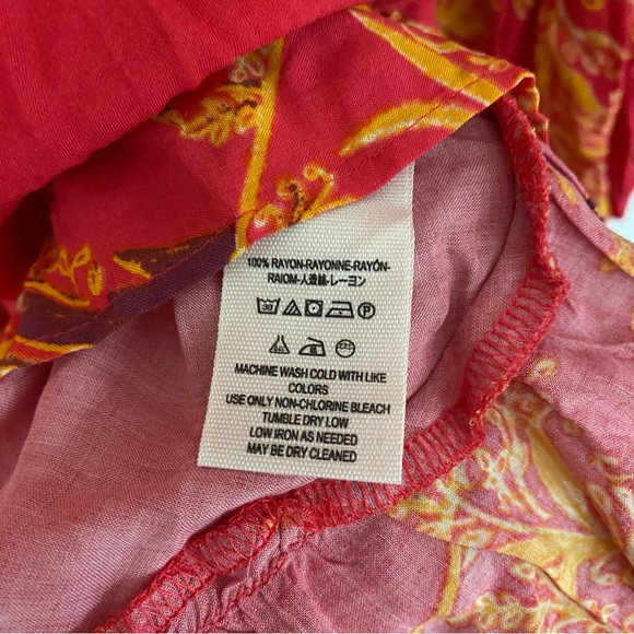 Free People Sunset Dreams Printed V Neck Ruffle Bell
Sleeve Tunic - Top Size S - Picture 6 of 8